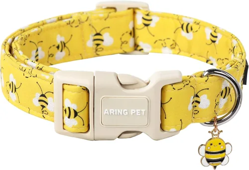 Miniatura 19 de Aring Pet Collar de algodón, ligero y ajustable, con hebilla de liberación rápida para perros pequeños, medianos y grandes, para cachorros, S
