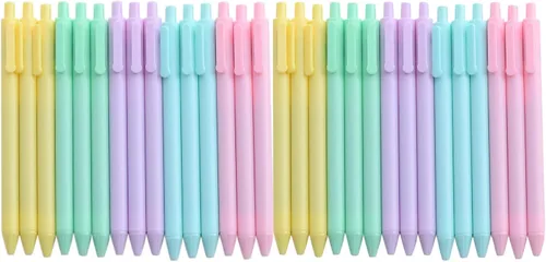 30 bolígrafos lindos de tinta negra, bolígrafos de gel Kawaii recargables y retráctiles para niños, escuela, oficina, niños, estudiantes,