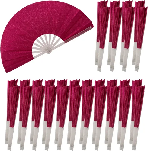 30 ventiladores plegables grandes de mano para hombres y mujeres, abanicos decorativos plegables, accesorios rave, utilizados para bailes, fiestas,