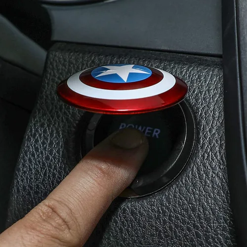 Miniatura 3 de Cubierta para botón de arranque de motor de coche, ABS, cubierta para interruptor de encendido, Capitán América, aro para botón de arranque