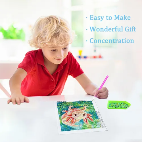 Miniatura 4 de Libfx Kits de arte de diamantes para niños con marco de arte de diamantes para niñas, niños, principiantes, artes y manualidades de 8 a 12 años