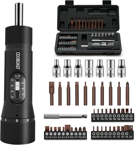 Miniatura 9 de coobeast 13 destornilladores de torque preestablecidos con puntas S2, juego de destornilladores de llave de torque de 1/4" para mantenimiento