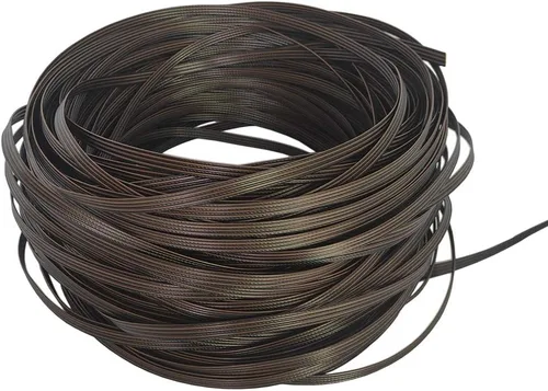 RNY 200 pies de ratán de plástico de polietileno acanalado marrón con nervaduras negras para reparación, mesa de silla de ratán (color marrón con