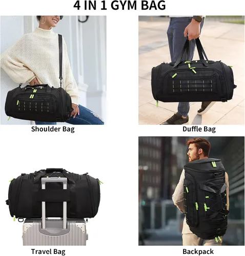 Miniatura 3 de Bolsa de gimnasio para hombres y mujeres, bolsa de viaje deportiva de 46 litros con compartimento para zapatos, bolsa de transporte expandible