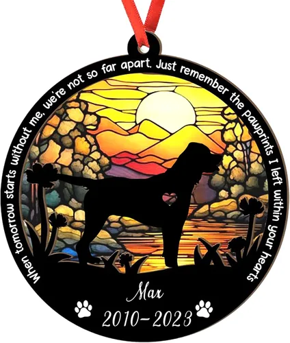 Miniatura 13 de Adorno personalizado para atrapasoles de sabueso afgano, adorno de Navidad de sabueso afgano – Regalo para perro amante, sabueso afgano