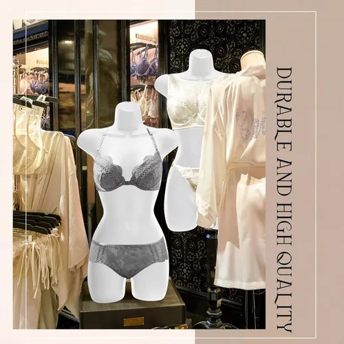 Miniatura 6 de Juexica Maniquí colgante para mujer, forma de vestido con gancho para colgar en la cadera, maniquí largo y hueco, torso grueso, plástico