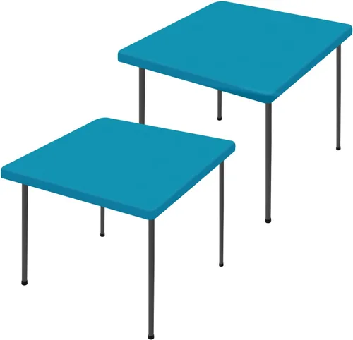 Miniatura 69 de Moosfor Paquete de 2 manteles rectangulares de elastano de 4 pies, elásticos y ajustables para pícnic, cubierta de mesa de patio elástica y lavable