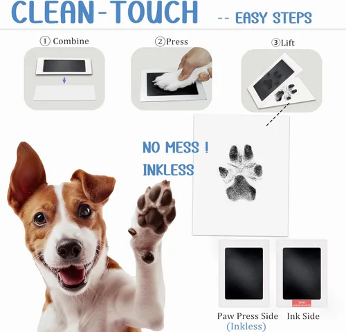 Miniatura 2 de MYPAWLETS Kit de Huellas de Patas, Almohadilla de Tinta Limpia/Sin Tinta para Huellas de Perros/Gatos, Almohadilla de Sello de Huellas para Perros