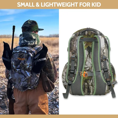 Miniatura 2 de NEW VIEW Mochila de caza para niños de 30 L, paquete de camuflaje para caza juvenil, equipo de caza para niños de 7 a 14 años, tamaño 13 x 6.3 x