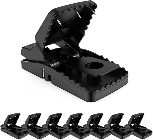 Paquete de 8 trampas imparables para ratas con púas, trampas grandes más fuertes para ratones que matan al instante, envían más roedores más rápido,