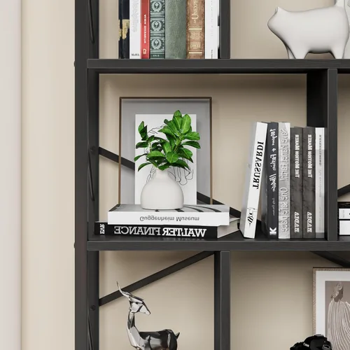 Miniatura 9 de IDEALHOUSE Estantería de 5 niveles con almacenamiento, estante industrial de 61 pulgadas de alto con estantes de exhibición abierta, estantería de 5