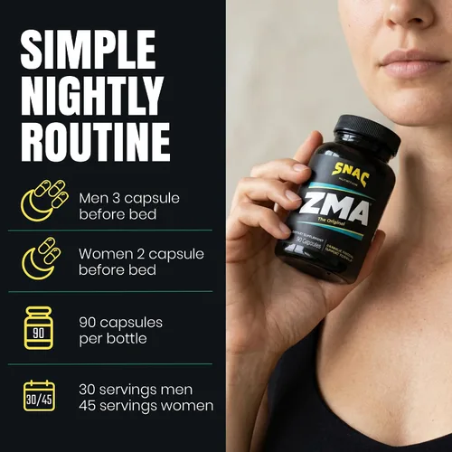 Miniatura 6 de SNAC ZMA El suplemento original de recuperación y sueño, promueve la recuperación muscular, apoyo inmunológico y sueño reparador con zinc, magnesio
