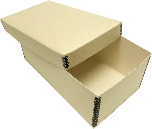 Lineco Caja de tarjetas fotográficas, almacenamiento de archivo de calidad de museo, sin ácidos con tapa extraíble, almacenamiento a granel para