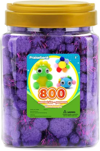 Miniatura 22 de Praisebank 300 pompones de 1 pulgada para artes y manualidades, manualidades en tarro