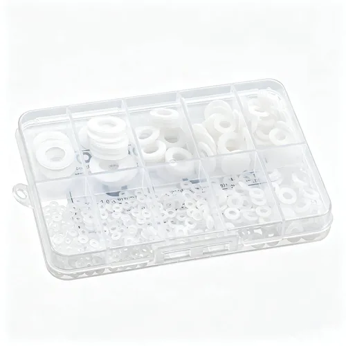 Miniatura 3 de Kit surtido de arandelas planas de nailon blanco de 500 piezas para tornillo M2 M2.5 M3 M4 M5 M6 M8 M10 Para uso mecánico y eléctrico M2 M2.5 M3