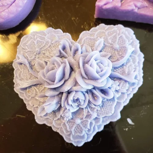 Miniatura 7 de Moldes de jabón de silicona de corazón floral delicado con flores hermosas para hacer jabón, moldes de silicona para chocolate, caramelos, pastel