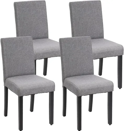Miniatura 9 de Sillas de comedor de estilo urbano, de piel y con patas de madera maciza, 76.2 cm, 4