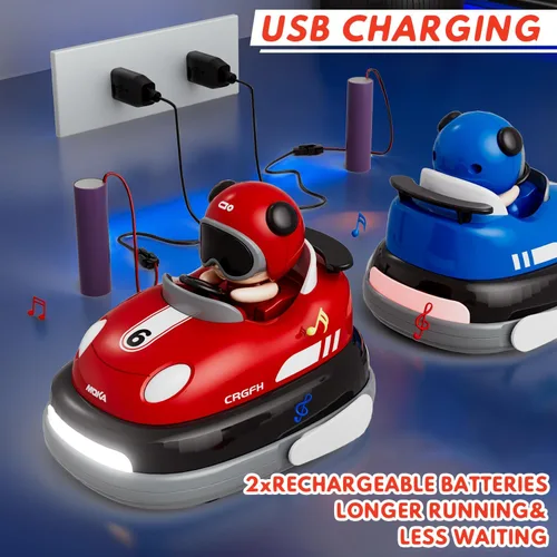 Miniatura 4 de Batalla de 2 jugadores Carro RC de 3-5 años para niños pequeños Juguete de Navidad Carros chocadores con control remoto de dibujos animados