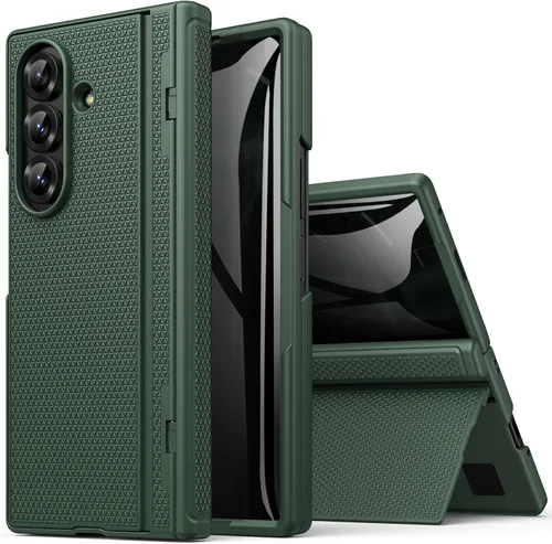 Miniatura 14 de BXYJY Funda para Samsung Galaxy Z Fold 7 con soporte, protector de pantalla frontal, protección de bisagra, delgada y resistente, cubierta dura