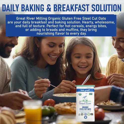 Miniatura 7 de Great River Milling Avena orgánica cortada de acero Grano entero, sin OMG, Kosher abundante saludable Textura y sabor ricos Perfecto