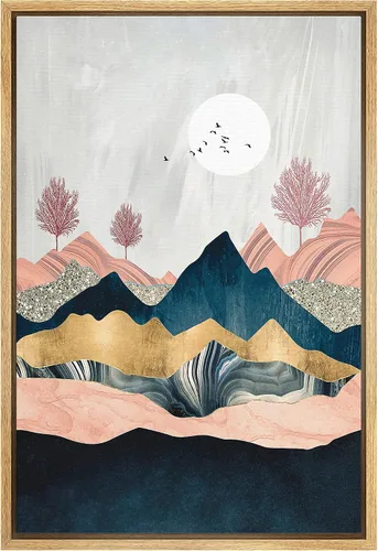 Miniatura 14 de SIGNFORD Lienzo enmarcado para pared, pinos sepia, bosques, bosques, naturaleza, ilustraciones de área silvestre, arte digital, arte moderno
