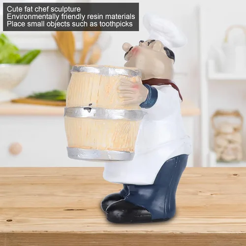 Miniatura 3 de Soporte para palillos de dientes, dispensadores de palillos de dientes, estatua de chef, soporte para palillos de dientes, dispensador de figura