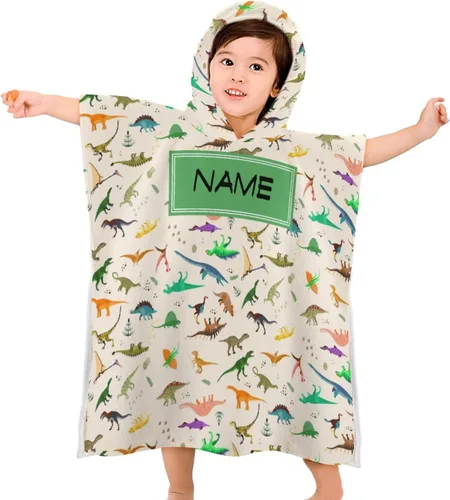 Miniatura 24 de Toalla personalizada con capucha para niños y niñas, con dibujos animados, tren de coche, personalizable, añade tu nombre, toalla de playa Tren
