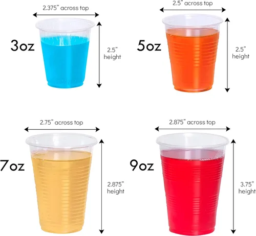 Miniatura 2 de PLASTICPRO Vasos transparentes desechables de plástico de peso medio de 3 onzas, 100