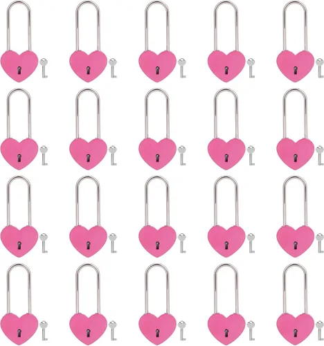Miniatura 16 de Love Lock - Candado de corazón con llave para enamorados, boda, día de San Valentín, aniversario, viajes (con llave)