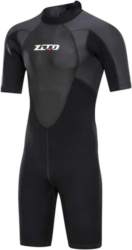 Miniatura 7 de ZCCO - Traje de neopreno premium para hombre, 1.5/3 mm, cremallera en la espalda, corto, para pesca submarina, snorkel, surf, canotaje, traje