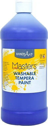 Miniatura 40 de Handy Art Little Masters - Pintura al temple lavable, turquesa, botella de 128 onzas, brillante y mezclable, alta opacidad, colores lavables