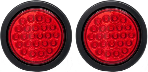 Miniatura 7 de All Star Truck Parts ] Kit de luces redondas de 4 pulgadas para remolque de marcha atrás/de respaldo/cola de 24 LED, color blanco, con enchufe y LED