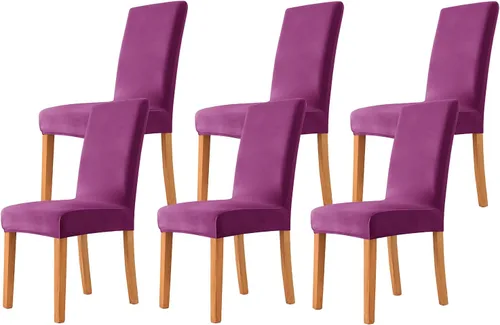Miniatura 70 de Velvet Chair Covers Beige Gray, Stretch Dining Room Chair Covers 2 Pack, Super Fit Dining Chairs Slipcovers Spandex Washable Kitchen Parson Chair