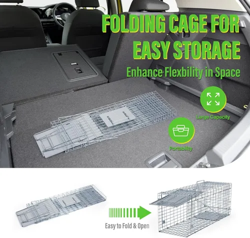 Miniatura 4 de Humane Way Trampa Plegable de 32 Pulgadas para Animales Vivos Humanitaria - Trampas Seguras para Todos los Animales - Mapaches, Gatos, Marmotas