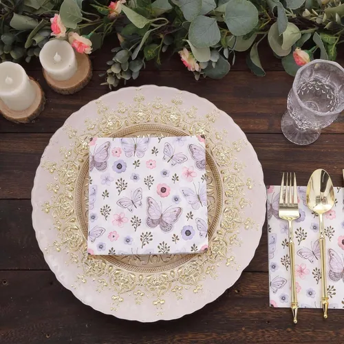 Miniatura 23 de Efavormart - Paquete de 20 servilletas de papel con estampado floral blanco y verde salvia, altamente absorbentes, suaves, de 2 capas, desechables