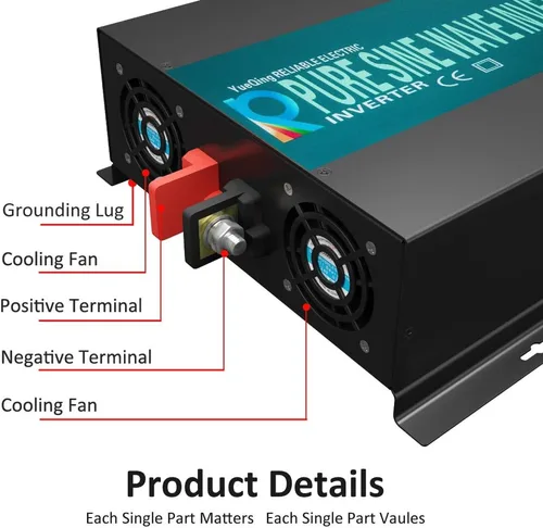 Miniatura 6 de WZRELB 4000W 12V DC a 120V AC onda sinusoidal pura inversor de energía solar