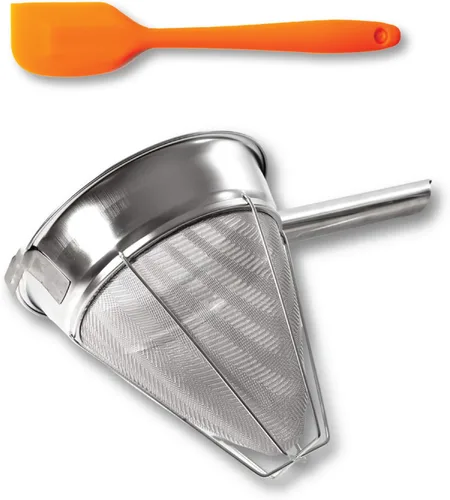 Colador de caldo – chino de malla fina de acero inoxidable para alimentos, separador de cono, colador de cocina para salsa de mermelada de té, 8
