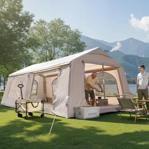 Miniatura 15 de Inflatable Blow Up Tents for Camping,Waterproof Oxford Hot Tent with Manual Pump,Spacious Easy Setup Inflatable Camping Air Tent for Family Glamping