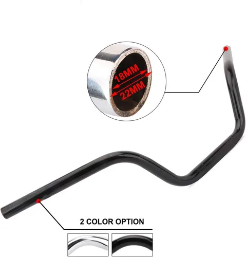 Miniatura 3 de AnXin - Manillar de motocicleta de 7/8" de elevación alta, tipo Tracker, universal para Sportster XL 883 1200, Cruiser, Bobber, Chopper