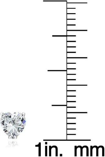 Miniatura 3 de Pendientes de plata de ley genuina, creados o simulados con piedra de nacimiento de 0.197in