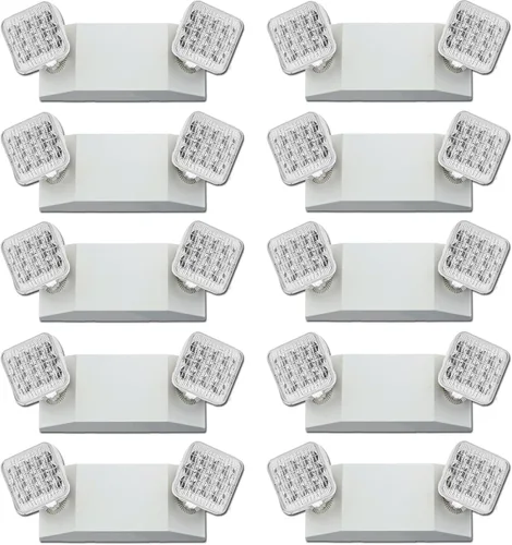 Miniatura 11 de LED Emergency Lights with Battery Backup 6 Pack, Commercial Emergency Lights Fixture Two Head Adjustable, Hardwired Emergency Light for Business