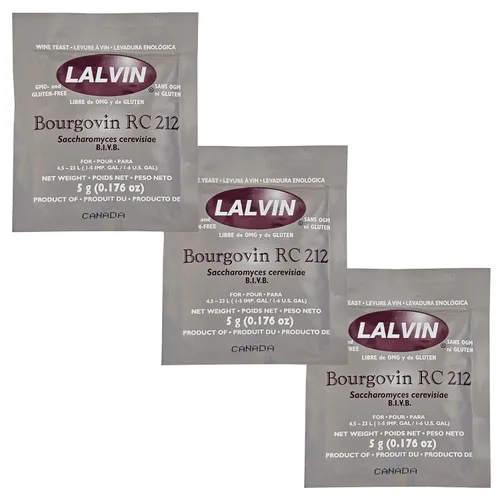 Lalvin HOZQ8-217 Bourgovin RC 212 Saccharomyces cerevisiae paquete de 3 (bolsas de 0.18 oz)