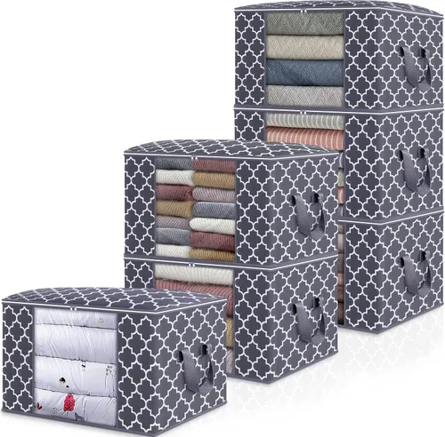 Miniatura 13 de WISELIFE Bolsas de almacenamiento, organización de ropa de manta grande y contenedores de almacenamiento para ropa de cama, edredones, organizador