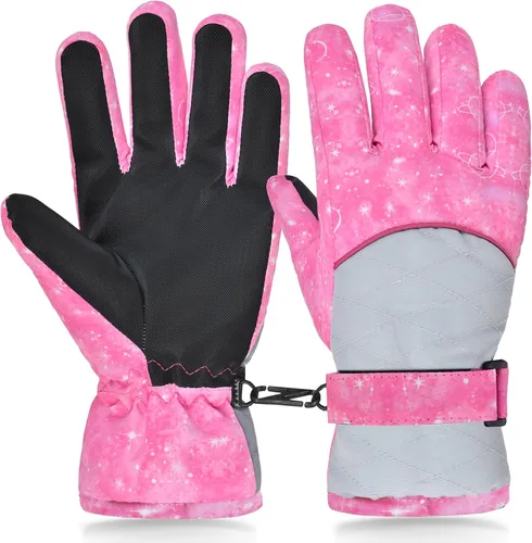 Guantes de invierno impermeables para niños, guantes de esquí de nieve para niñas, guantes de snowboard cálidos para niños