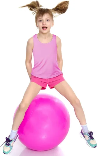 Miniatura 2 de Camiseta sin mangas de 3 piezas para niñas, con espalda cruzada, para bailar, gimnasia, ropa de baile