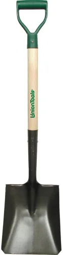 Union Tools 998241 - Pala de punta cuadrada con mango de madera dura y agarre en D, 39 pulgadas