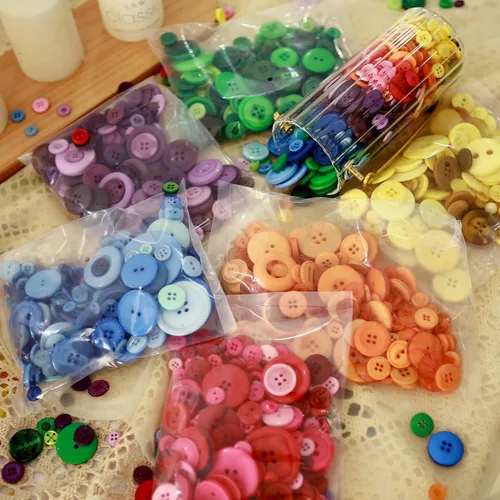 Miniatura 4 de Greentime 1400-1500 botones de resina, botones de costura, varios tamaños para decoraciones de fiesta de Navidad, costura, bricolaje, pintura