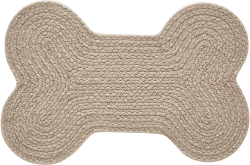 Miniatura 2 de VHC Brands Tapete de comida para mascotas para interiores y exteriores, para perros y gatos, tapete de hueso de cocina (natural, pequeño)