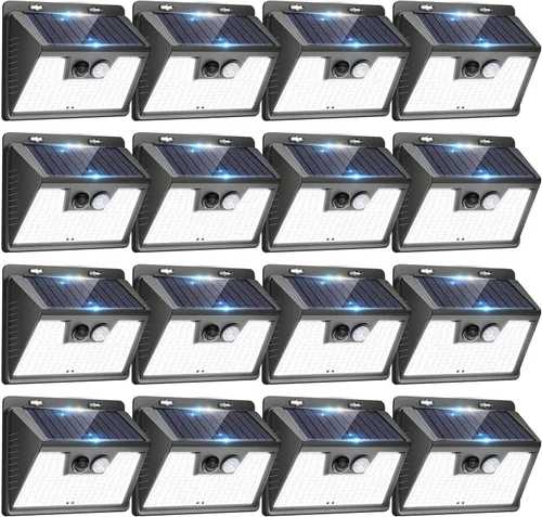 Miniatura 39 de Peasur Luces Solares para Exteriores con Sensor de Movimiento, 140 LED Luz Solar Alimentada por Energía Solar para Cerca Impermeable, 3 Modos