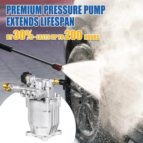 Miniatura 7 de TOOLCY Bomba de lavado a presión horizontal de eje de 3/4 pulgadas, 2600-3200 PSI @ 2.5 GPM - Bomba de lavado eléctrico para lavadora de gas